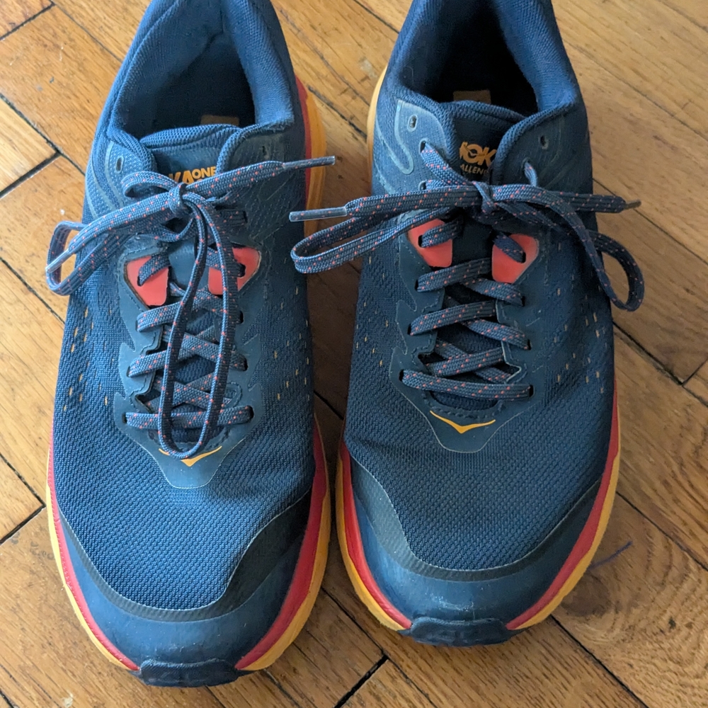 Hoka Blue and Red Athletic Shoes for Performance